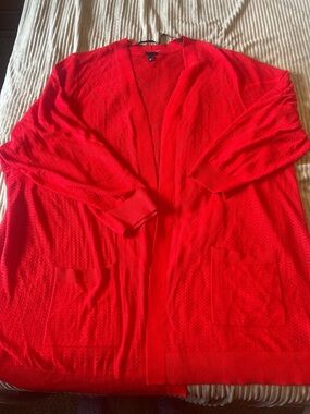 torrid Bright Red Open-Front Knit Cardigan